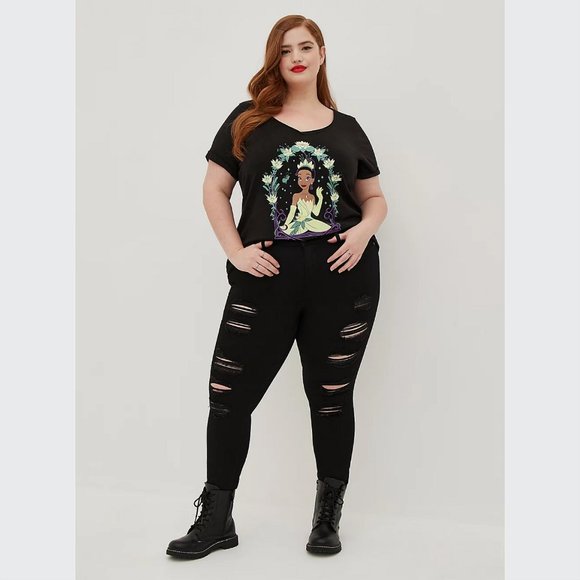 Torrid Roll Cuff Top - Disney Princess & The Frog Tiana Size 1 - Picture 4 of 5